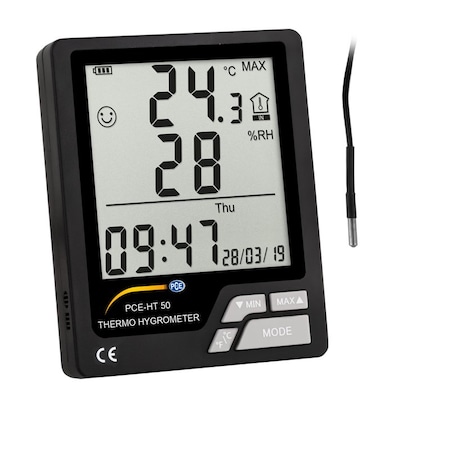 Pce Instruments Environmental Thermometer, 20 to 60 Degrees C / -4 to 140 Degrees F PCE-HT 50
